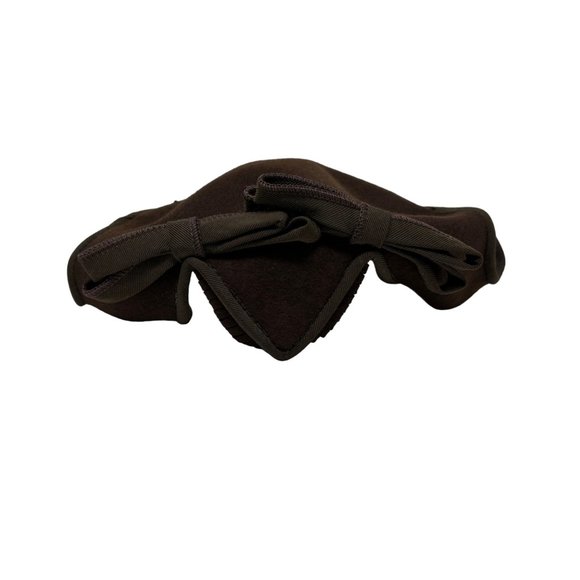 Vintage Bows Hat Scalloped Chocolate Brown Wool Calot Cap main image 2